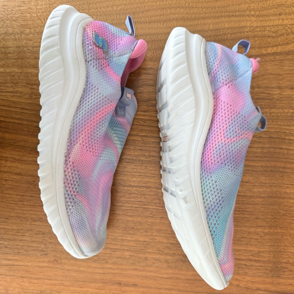 Skechers Pink and Blue Knit Mesh Slip-On Sneakers. Size Kid’s 1 - Picture 8 of 10